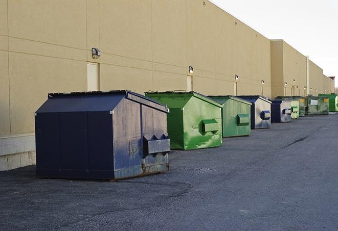 red and green waste bins at a building project in Patriot OH